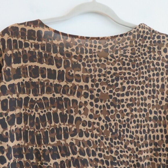 MAJESTIC FILATURES Soft Touch Long Sleeve Crewneck T Shirt Leopard Print Sz 2 - Picture 9 of 12